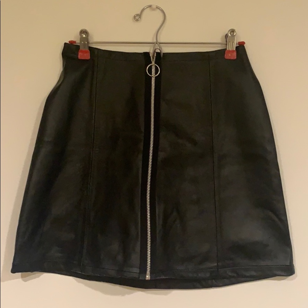 Leather Zip Skirt